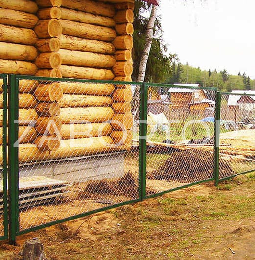 Секционный забор из сетки рабица