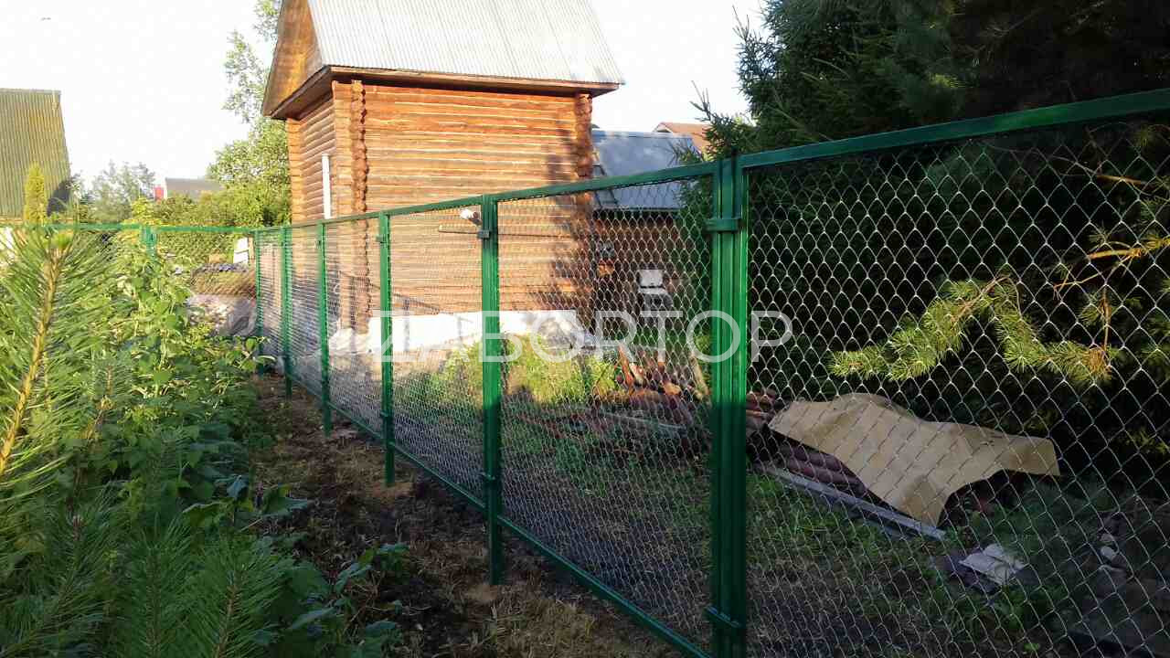 Секционный забор из сетки рабица